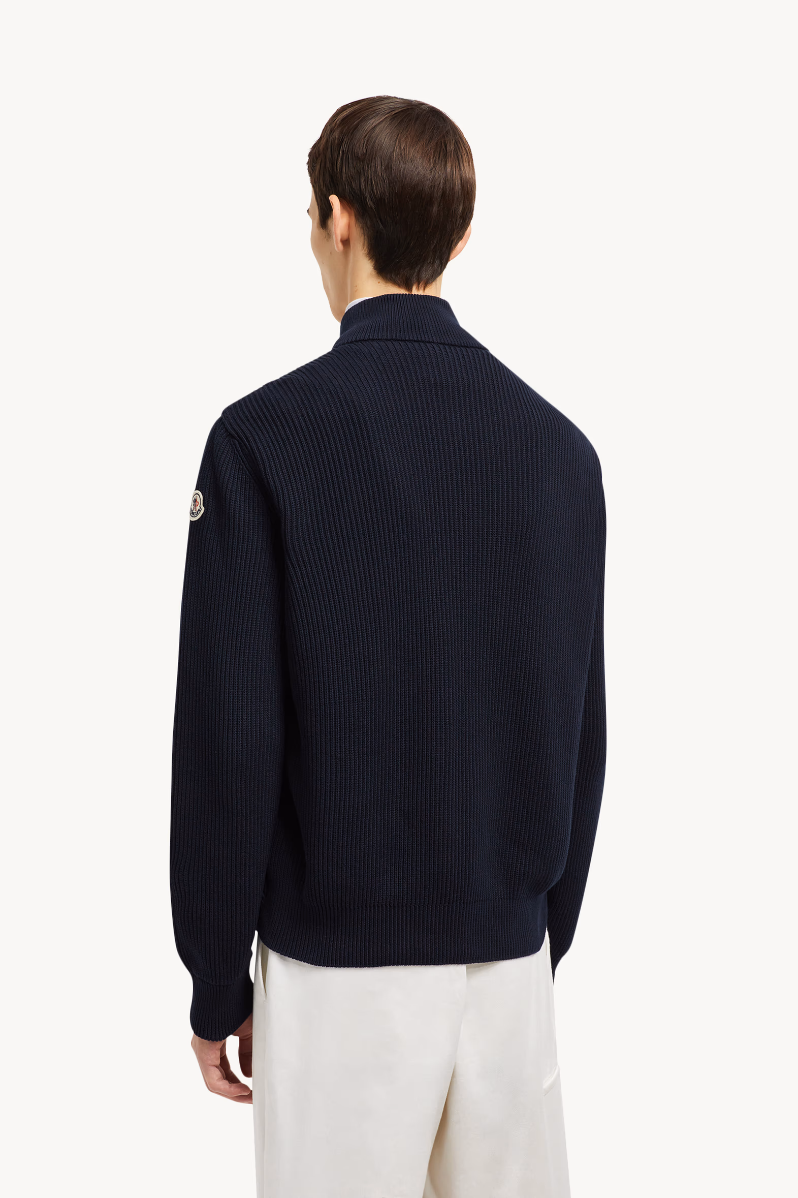 Cárdigan acolchado de algodón con cremallera Hombre Azul marino Moncler 5